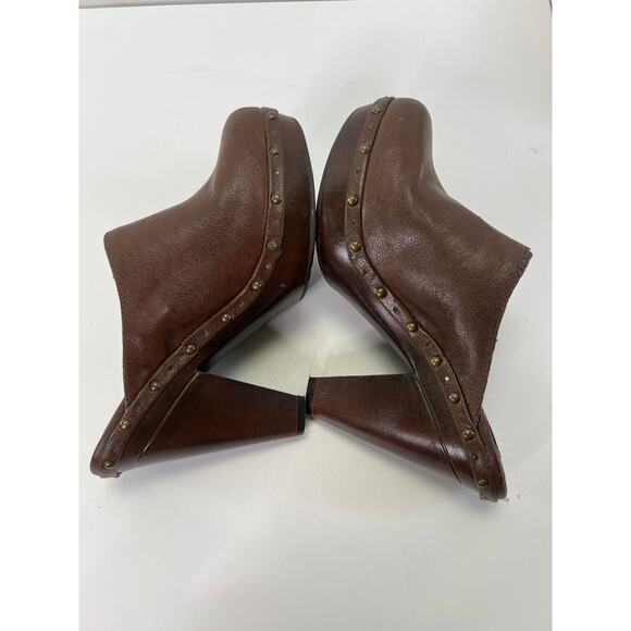 Zodiac Vintage Clogs Chocolate Brown Studded Detail Size 7 - Picture 5 of 8